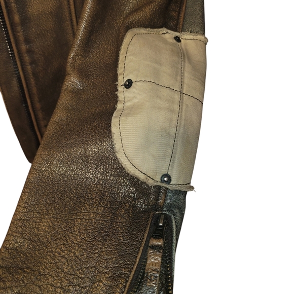 women's K- Yen  brown distressed leather motocross jacket sz med - Picture 5 of 5